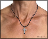 Petite Crossed Oars on Flat Cross Rowing Pendant by Rubini Jewelers