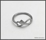 Petite Rowing Hatchet Oar on Infinity Symbol Ring by Rubini Jewelers