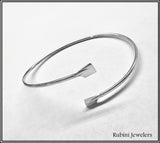Sterling Silver Petite Oar Blades Bypass Cuff Rowing Bracelet by Rubini Jewelers