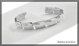 Silver Repeating Medium Rowing Hatchets Men's Cuff Bracelet by Rubini Jewelers
