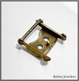 Solid genuine brass rowing seat belt buckle by Rubini Jewelers- under side