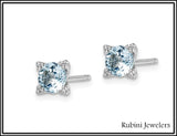 Sterling Silver Blue Topaz Post Earrings at Rubini Jewelers