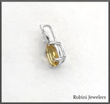Silver Citrine Pendant with CZ at Rubini Jewelers