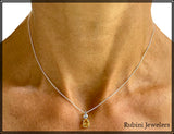 Silver Citrine Pendant with CZ at Rubini Jewelers