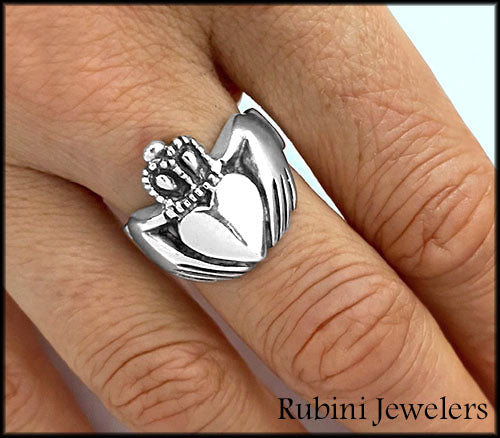 Extra Large Silver Claddagh Ring – Rubini