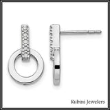 Sterling Silver Open Circle Diamonds Post Earrings at Rubini Jewelers