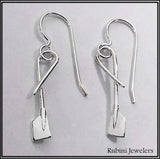 Small Looped Over Oar on Dangle Wire Earrings by Rubini Jewelers