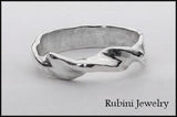 Spiral Design Hammered Silver Band by Rubini Jewelers