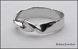 Spiral Design Hammered Silver Band by Rubini Jewelers