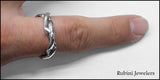 Spiral Design Hammered Silver Band by Rubini Jewelers