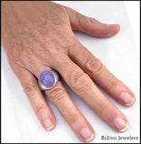 Sterling Silver Lavender Jade Ring by Rubini Jewelers