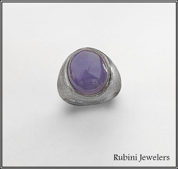 Sterling Silver Lavender Jade Ring by Rubini Jewelers