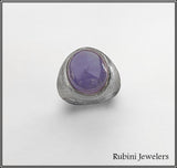 Sterling Silver Lavender Jade Ring by Rubini Jewelers