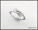 Extra Small Two Overlapping Oars Bypass Style Rowing Ring by Rubini Jewelers