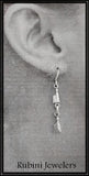 Two Petite Rowing Blades Dangle Earrings by Rubini Jewelers