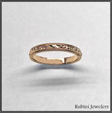 14Kt Rose Gold Milgrain Edged Engraved Band at Rubini Jewelers