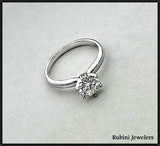 14Kt White Gold Solitaire 1.25ct Diamond Engagement Ring at Rubini Jeweler