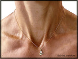 14Kt Gold Hatchet Oar Blade and Opal Rowing Pendant by Rubini Jewelers