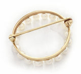 14Kt Gold Circle Pearl Brooch at Rubini Jewelers