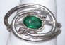 14Kt Yellow Gold, Sterling Silver & Emerald Rowing "LOVE" Ring by Rubini Jewelers