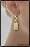 14kt Gold Flat Rectangles Dangle Earrings at Rubini Jewelers