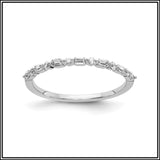 14Kt White Gold Baguette and Round Diamond Band at Rubini Jewelers