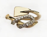 14kt Gold Oar Wrap Rowing Ring with Diamonds by Rubini Jewelers