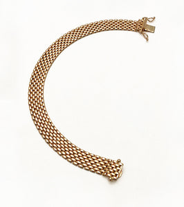 14Kt Rose Gold Wide Brick Mesh Bracelet at Rubini Jewelers