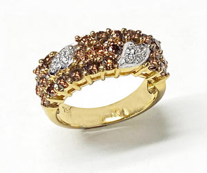 18Kt Gold Chocolate & White Diamonds Ring at Rubini Jewelers