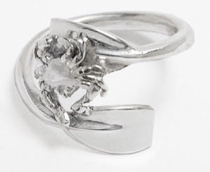 2 Bypassing Rowing Blades with Crab Ring Sterling Silver, by Rubini Jewelers