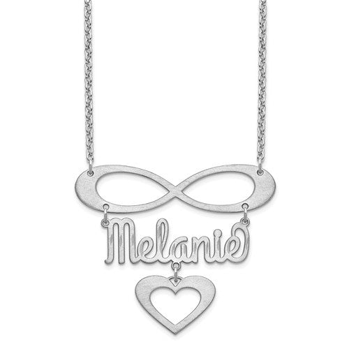 Personalized Name Heart & Infinity Symbol Necklace