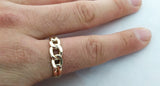 14K Gold Chain Link Design Band at Rubini Jewelers