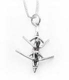 3D Double Sculls Rowing Boat Pendant- Sterling Silver by Rubini Jewelers