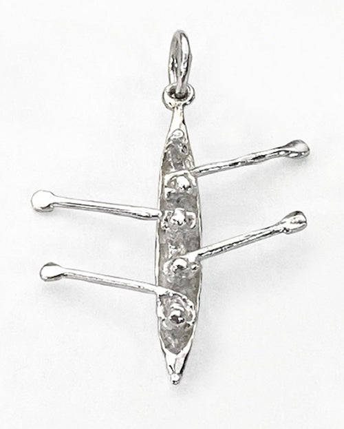 3D Four Person Rowing Boat with Coxswain Pendant by Rubini Jewelers