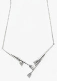 4 Oars with Attached Figaro Chain Necklace Sterling Silver by Rubini Jewelers