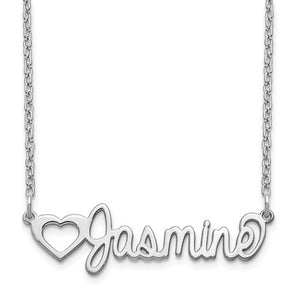 Personalized Heart & Name Necklace- Sterling Silver