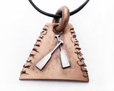 Ancient Copper Pyramid with Crossed Dragon Boat Paddles Amulet, by Rubini Jewelers