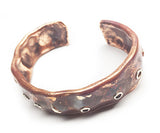 Copper and Silver Ocean Inspired Cuff Bracelet by Rubini Jewelers, angled view