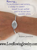 Bypass Cuff with Eight Rowing Boat on Oval Bracelet by Rubini Jewelers
