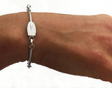 Bars and Tulip Oars Link Bracelet Sterling Silver, by Rubini Jewelers