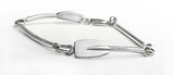 Bars and Tulip Oars Link Bracelet Sterling Silver, by Rubini Jewelers