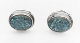 Blue Topaz Sterling Silver Posts Earrings, by Rubini Jewelers