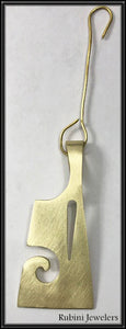 Rowing Hatchet Blade Ornament with Cut Out Swirl Design Made by Rubini Jewelers.