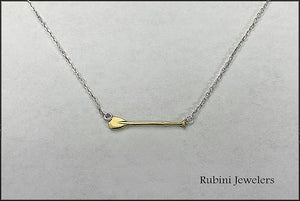 Petite Horizontal SUP, Canoe, Dragon Boat Paddle Necklace by Rubini Jewelers