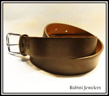 Brown Top Grain Leather Belt from Rubini Jewelers