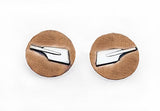 Brushed Copper Disk with Sterling Silver Rowing Blade Post Earrings by Rubini Jewelers
