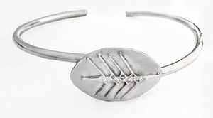 Bypass Cuff with Eight Rowing Boat on Oval Rowing Bracelet by Rubini Jewelers