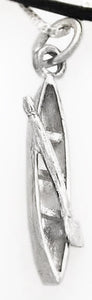 Canoe with Paddle Charm or Pendant by Rubini Jewelers