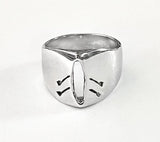 Carved Out Double Rowing Boat Peak Shaped Ring in Sterling Silver, by Rubini Jewelers