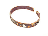 Burned Copper Silver Thin Cuff Handmade Bracelet by Rubini Jewelers